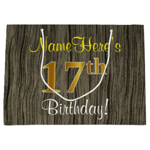 Imitate HolzLook, Imitate Gold 17. Geburtstag + Na Große Geschenktüte