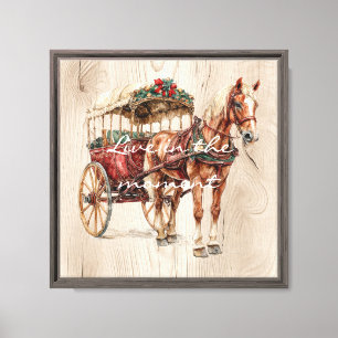 Imitate Holzpferd und Wagon Leinwanddruck