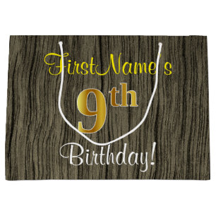 Imitate Holzschau, Imitate Gold 9. Geburtstag + Na Große Geschenktüte