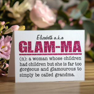 Imitate Hot Pink Glitzer Glam-Ma Karte