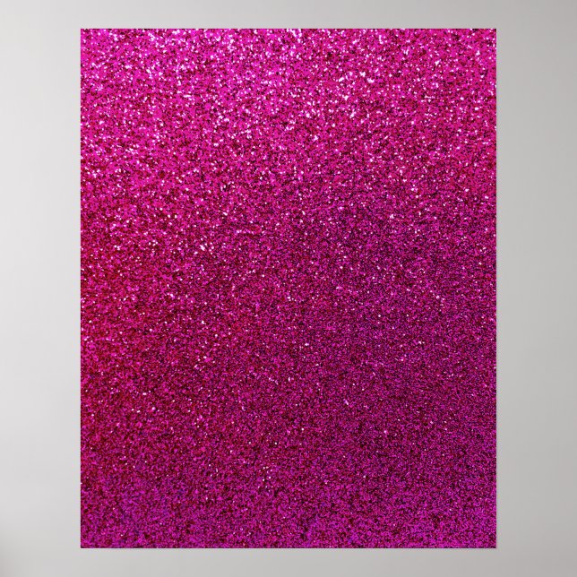 Imitate Hot Pink Glitzer Hintergrund Sparkle Poster (Vorne)