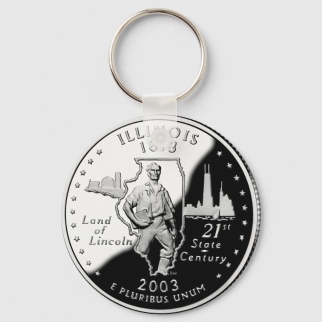 Imitate Illinois Staat Quarter Schlüsselanhänger (Vorderseite)