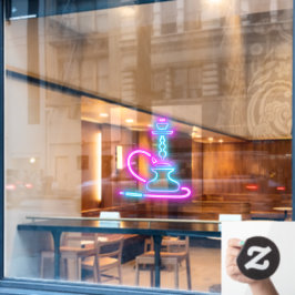 Imitate im Rauchshop Neon Signboard Hookah Pipe Fensteraufkleber