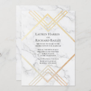 Imitate in Form von Marmor und Gold Einladung