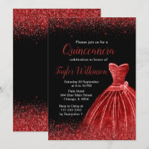 Imitate in Helle Rot-Dress-Glitzer Quinceanera