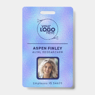 Imitate in Iridescent Foil Logo Foto QR-Code Name Ausweis