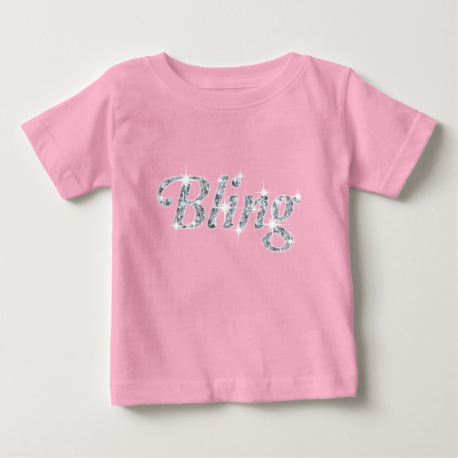 Imitate in pastellrosa "Bling"-Ausführung Baby T-shirt (Vorderseite)
