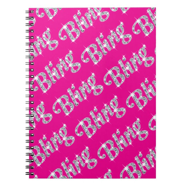 Imitate in rosa-weißem Bling-Design Notizblock (Vorderseite)