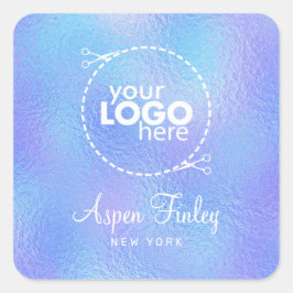 Imitate Iridescent Foil Elegante Logo-Aufkleber Quadratischer Aufkleber