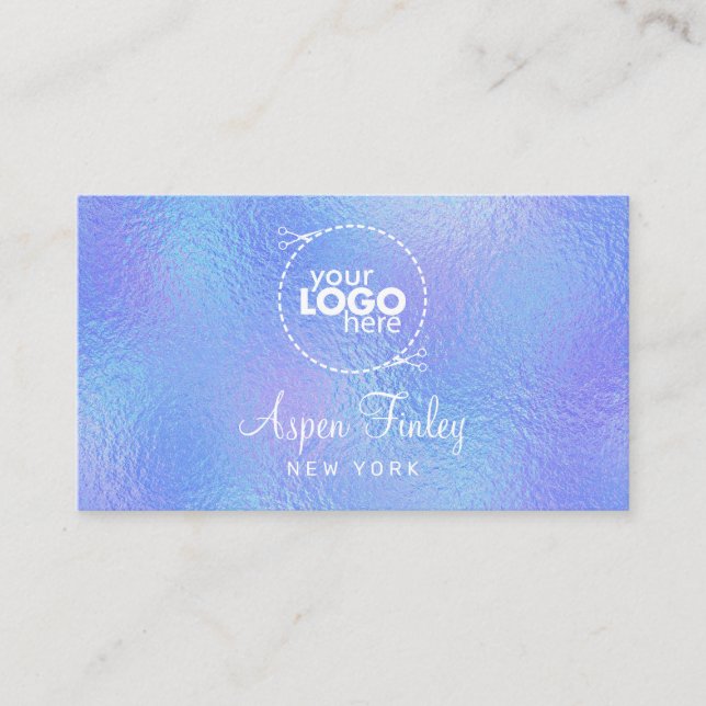 Imitate Iridescent Foil Elegante Logo Business Car Visitenkarte (Vorderseite)