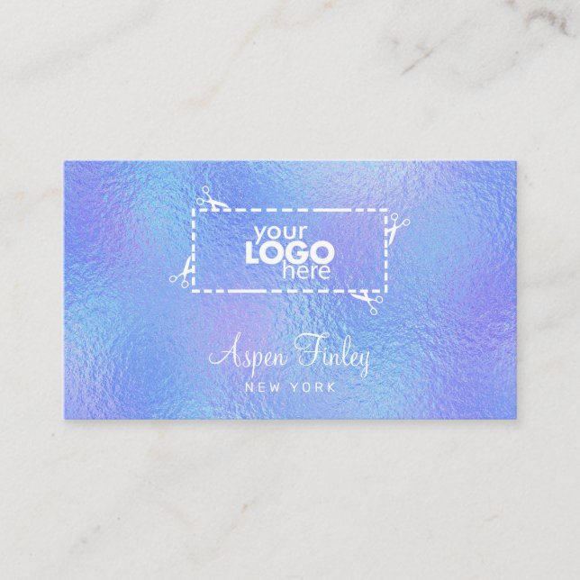 Imitate Iridescent Foil Elegante Logo Business Car Visitenkarte (Vorderseite)