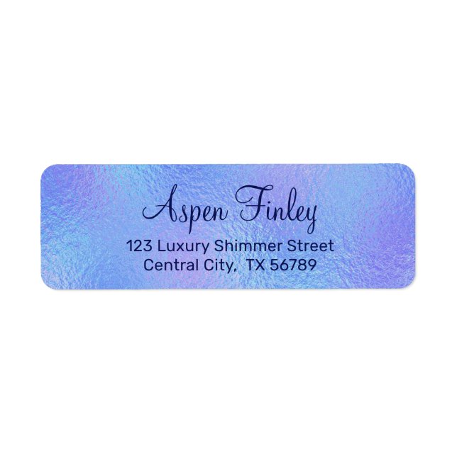 Imitate Iridescent Foil Elegante Rücksendeadressen (Vorne)