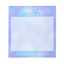 Imitate Iridescent Foil Elegantes Notepad Notizblock