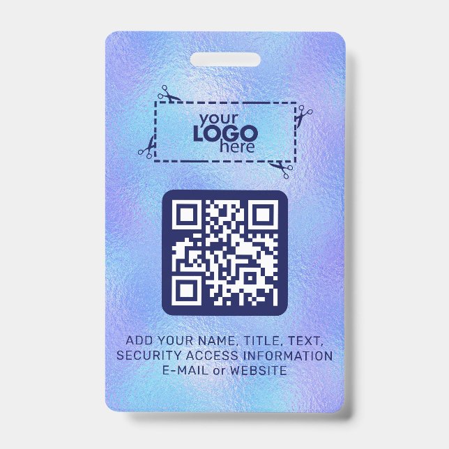 Imitate Iridescent Foil Logo QR-Code Abzeichen Ausweis (Vorderseite)