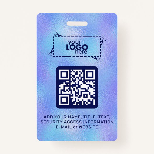 Imitate Iridescent Foil Logo QR-Code Abzeichen Ausweis (Vorderseite)