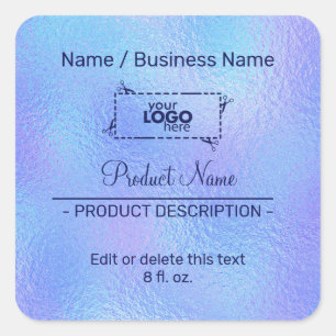 Imitate Iridescent Foods Product Label Square Stic Quadratischer Aufkleber