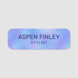 Imitate Iridescent Found Modern Name Tag Namensschild