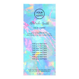 Imitate iridescent opal aqua werbekarte