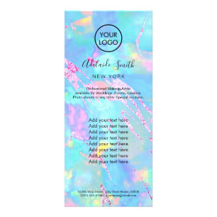 Imitate iridescent opal aqua werbekarte