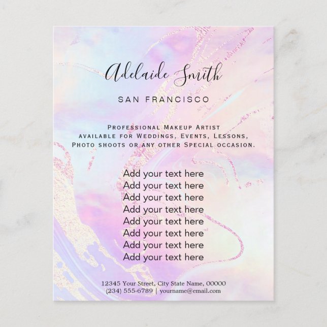 Imitate irisierend lila und Imitate Glitzer Flyer (Vorne)