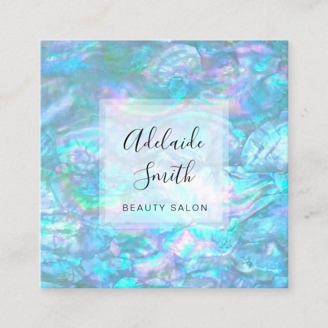 IMITATE irisierende Muschel Textur Quadratische Visitenkarte (Vorderseite)