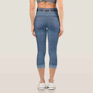 Imitate Jeans Capri Leggings