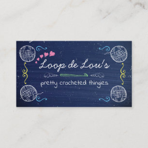 Imitate Kalkbrett Kettchen Haken Ball aus Garnen, Visitenkarte