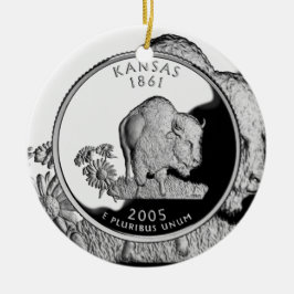 Imitate Kansas Staat Quarter Keramik Ornament