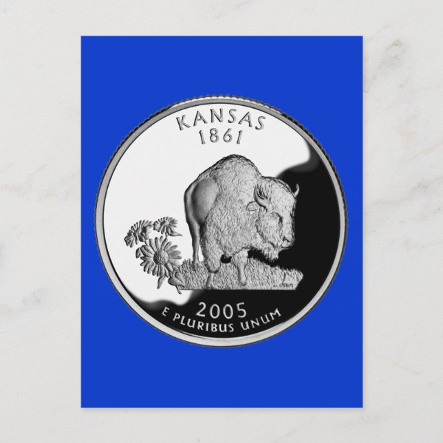 Imitate Kansas Staat Quarter Postkarte (Vorderseite)