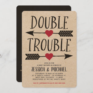 Imitate Kraft Doppeltrouble Zweiwindusche Einladung