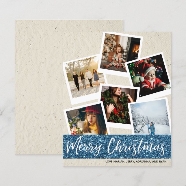 Imitate Kraft & Glitzer Multi Foto Weihnachten (Vorne/Hinten)