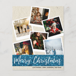 Imitate Kraft & Glitzer Multi Foto Weihnachten Flyer