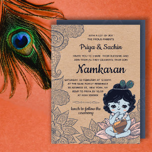 Imitate Kraft Namkaran Kindernamenszeremonie Einladung