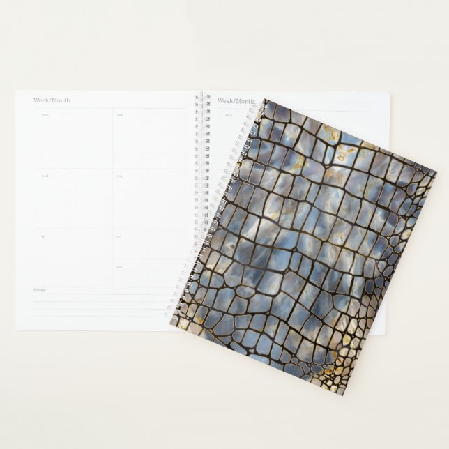 Imitate Krokodile-Textur Marmor und Gold Planer (Anzeige)