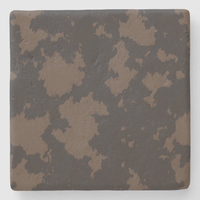 Imitate Kuh drucken schwarz und braun Steinuntersetzer (Vorderseite)