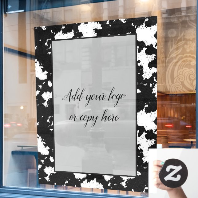 Imitate Kuh drucken Schwarz-Weiß-Fensterklammer Fensteraufkleber (Café-Fenster)