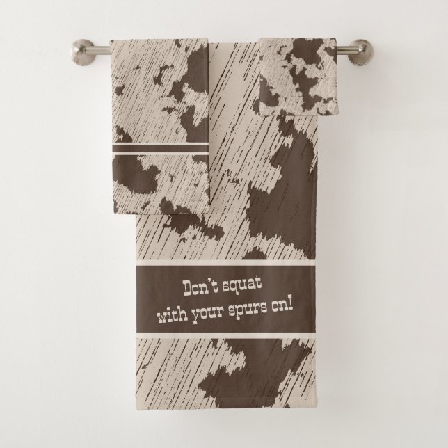 Imitate Kuh Print Brown und Creme Badhandtuch Set (Insitu)