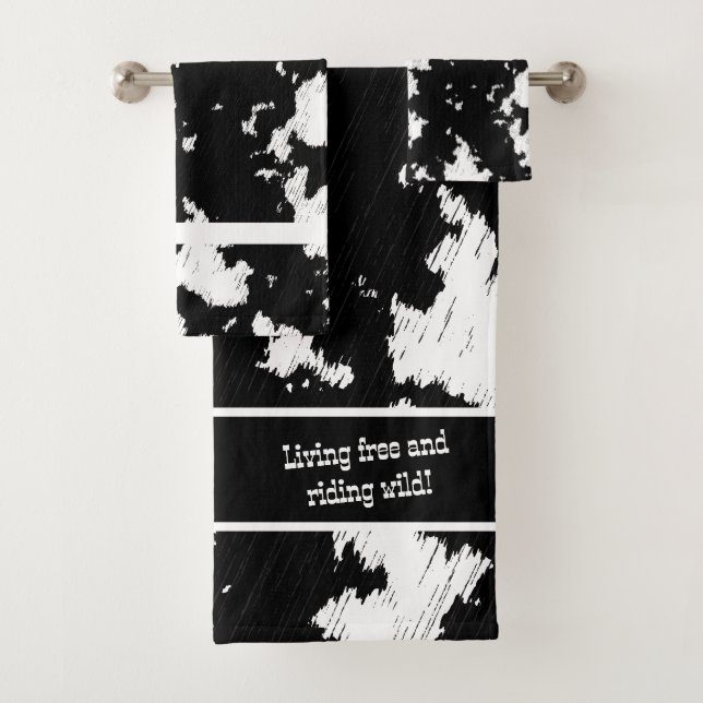Imitate Kuh Schwarzweiß drucken Badhandtuch Set (Insitu)