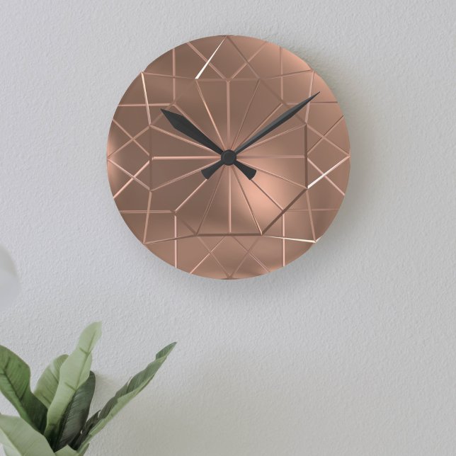Imitate Kupfer gefärbte Octagon Round Wall Clock Runde Wanduhr (This faux copper clock has a metallic effect that adds a unique touch to any room in your home.)