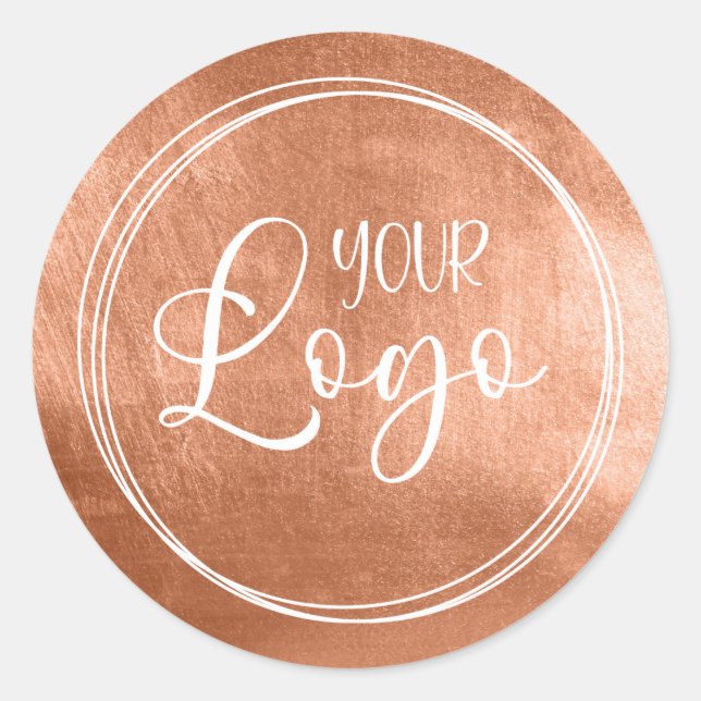 Imitate Kupferbraune Folie für Ihr Logo Runder Aufkleber (Vorderseite)