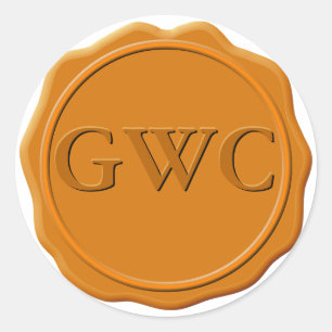 Imitate Kupferwachs Siegel Monogram kundenspezifis Runder Aufkleber