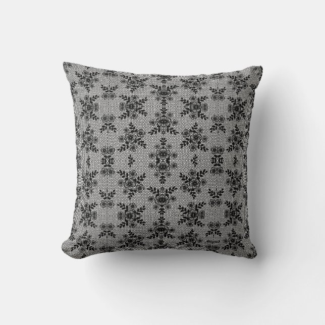 Imitate Lace Fishnet Throw Kissen mit Blume (Vorderseite)