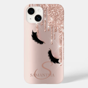 Imitate Lashes Glitzer Rose Gold Tropfen Case-Mate iPhone 14 Hülle