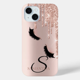 Imitate Lashes Glitzer Rose Gold Tropfen Case-Mate iPhone Hülle