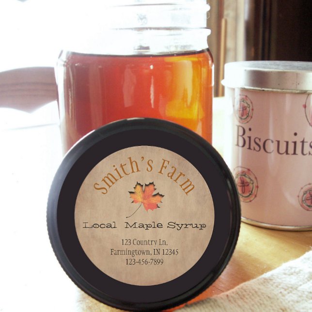 Imitate Leaf Cutout Ahornsirup Rundsticker Runder Aufkleber (Von Creator hochgeladen)