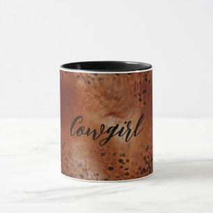 Imitate Leather Brown Leopard Spots Tasse