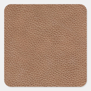 Imitate Leather Natural Brown Quadratischer Aufkleber