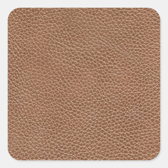 Imitate Leather Natural Brown Quadratischer Aufkleber (Vorderseite)