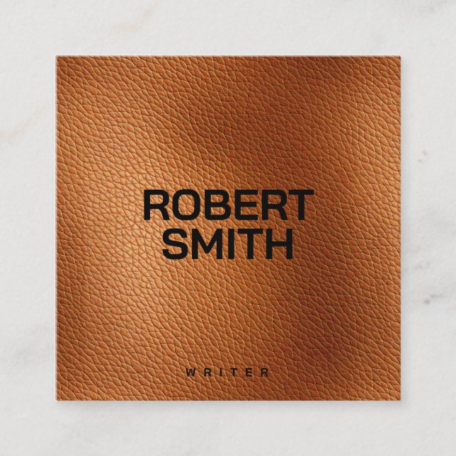 Imitate Leather Saddle Tan Color Business Card Quadratische Visitenkarte (Vorderseite)