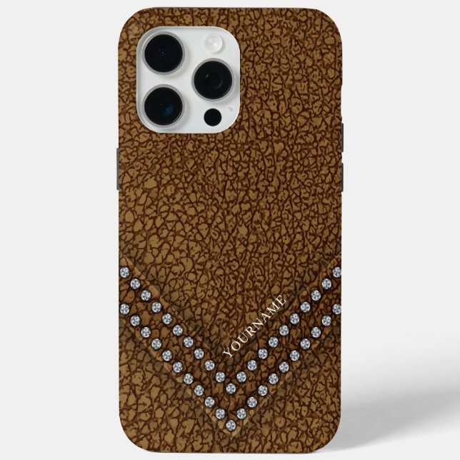Imitate Leder mit Rhinstones Case-Mate iPhone Hülle (Rückseite)